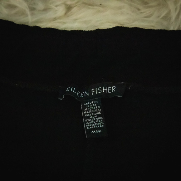 Eileen Fisher Size Medium M Black System Easy Pull On Tapered Leg Viscose Pants - Picture 3 of 5